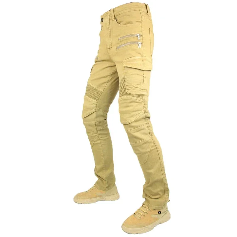 Motopants Motorcycle Pants Men Moto Jeans Riding Off-road Trousers Motocross Pants Zipper Design With Protective Gear