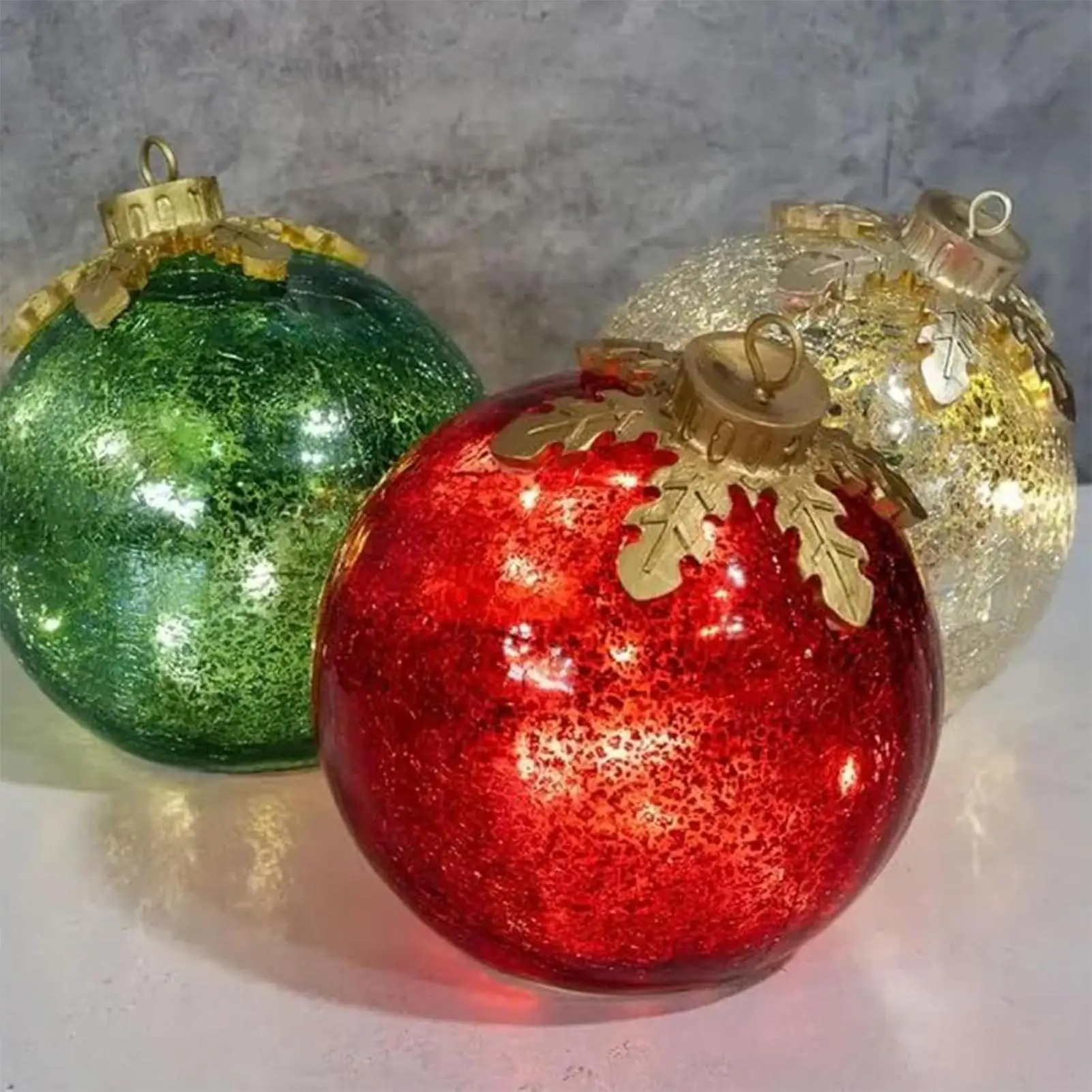 

Светодиодные рождественские шары, 3 шт., зимние украшения, настольные рождественские светодиодные шары, украшения для гостиной, столовой, балкона