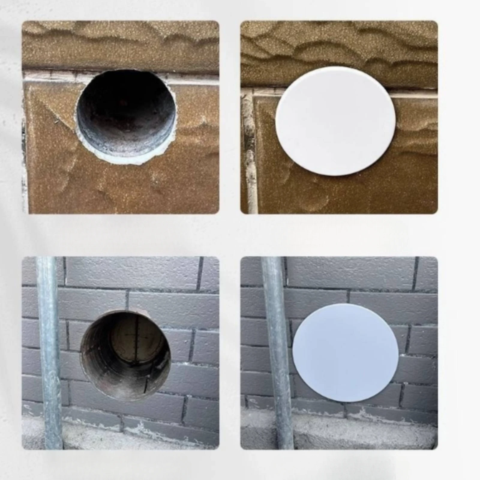 Air Conditioner Hole Cover Thickened Wall Hole Cover with Spring Clips Hardware Sleek Sturdy for Homeowners