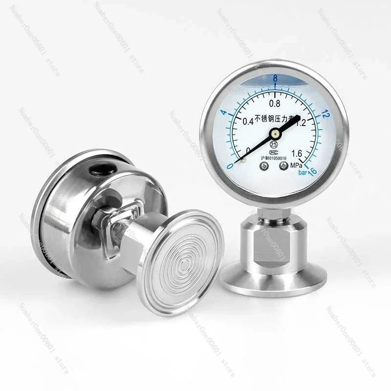 YTP-60BF All Stainless Steel Sanitary Diaphragm Pressure Gauge Clamp Type Quick Installation 50.5mm