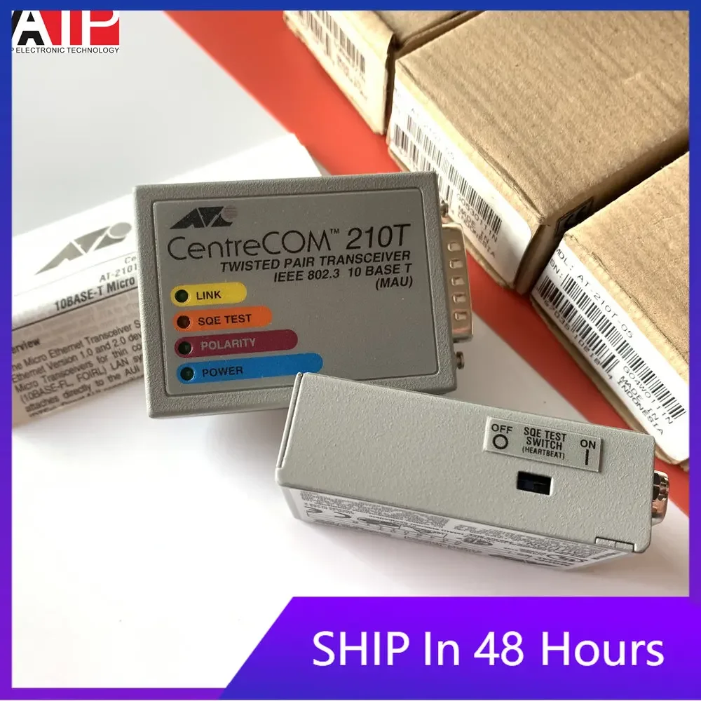 

1PCS AT-210T RJ45 to AUI converter module PLC system module Original spot inventory