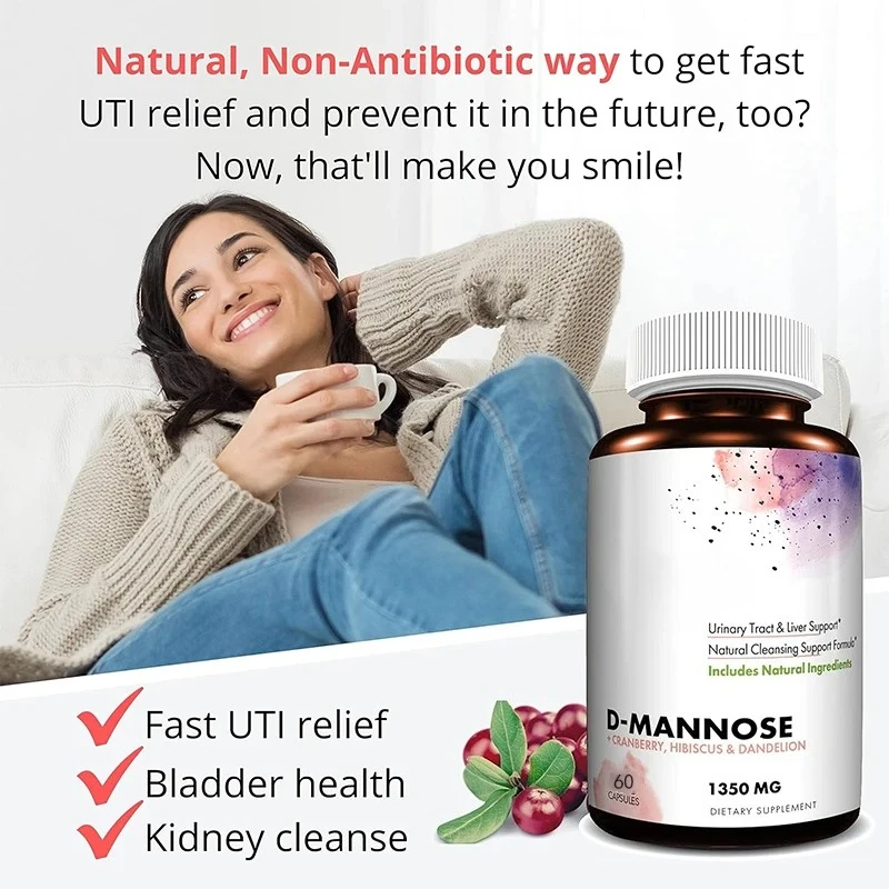 Mannose And Cranberry I-d-mannose Capsules Promote Female Urinary Tract . 60 Vegetarian Capsules