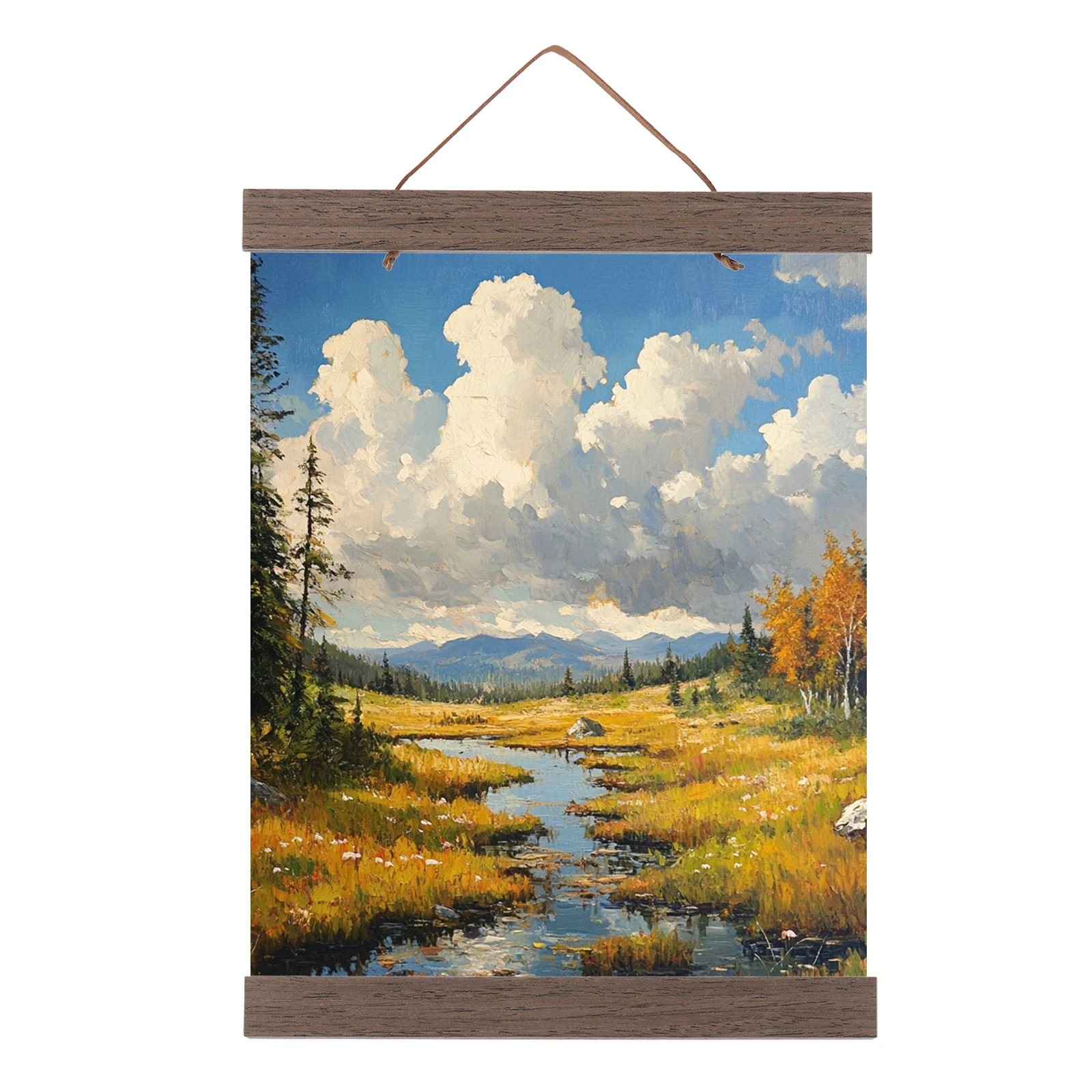 

1Set Magnetic Poster Hanger Frame Wood Photo Frames Painting Canvas Poster Frame Canvas Frame Art Hanger Wide Hanging Kit 5Color