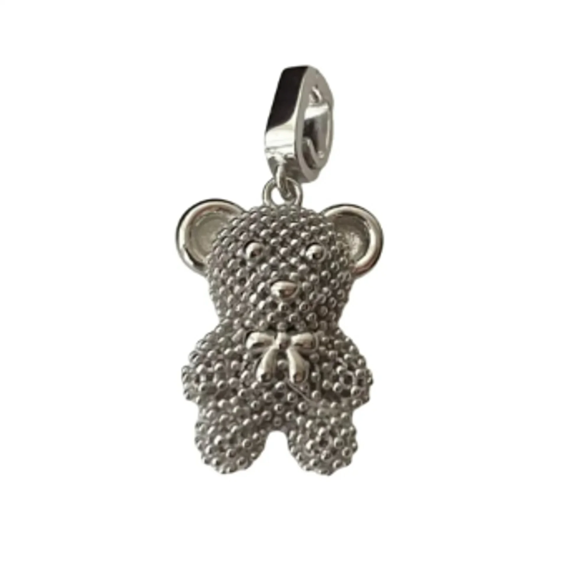 BOCAI NEW S925 Pure Silver Pendant for Women Men Simplity Luxurious Bow Small Bear Fashion Fine Jewelry Wholesale