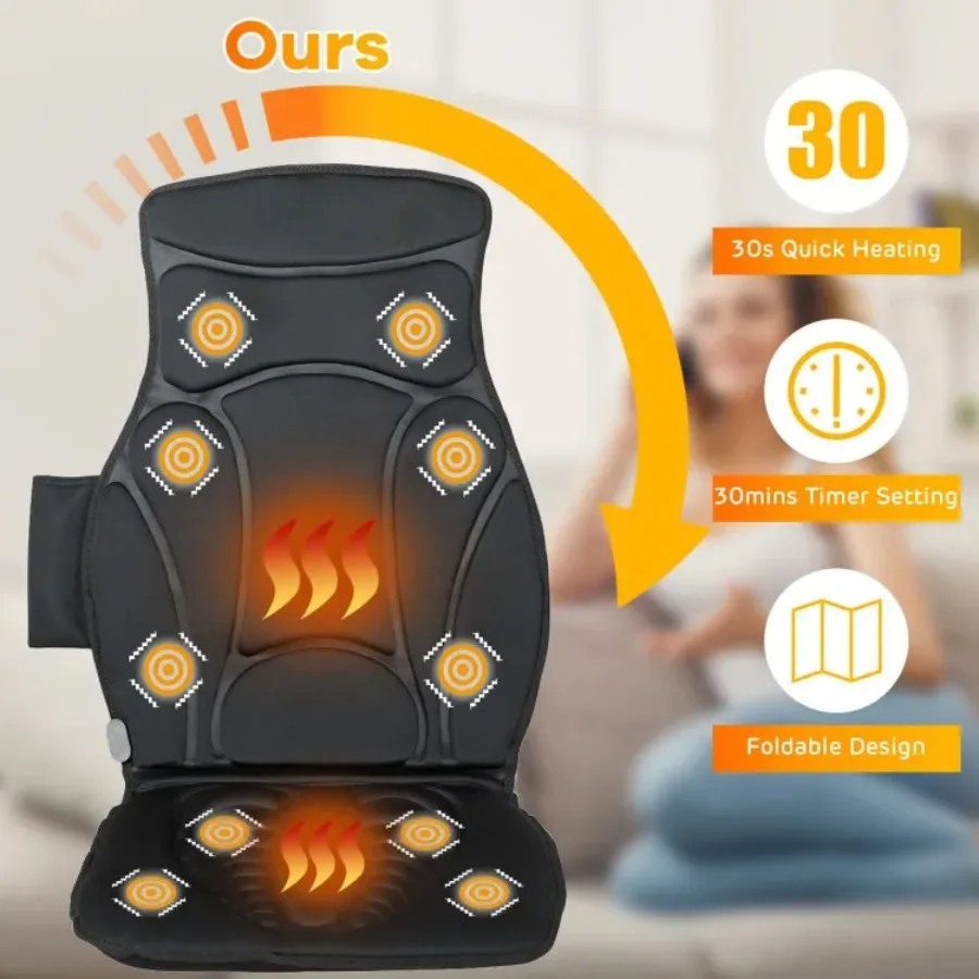 Estera de masaje de cuerpo completo plegable con 10 motores de vibración