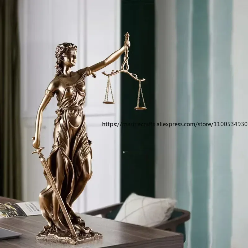 Réplica de resina deusa de cobre themis escultura estátua para advogado escritório justiça agricultura escalas legales estatueta altura 30 cm