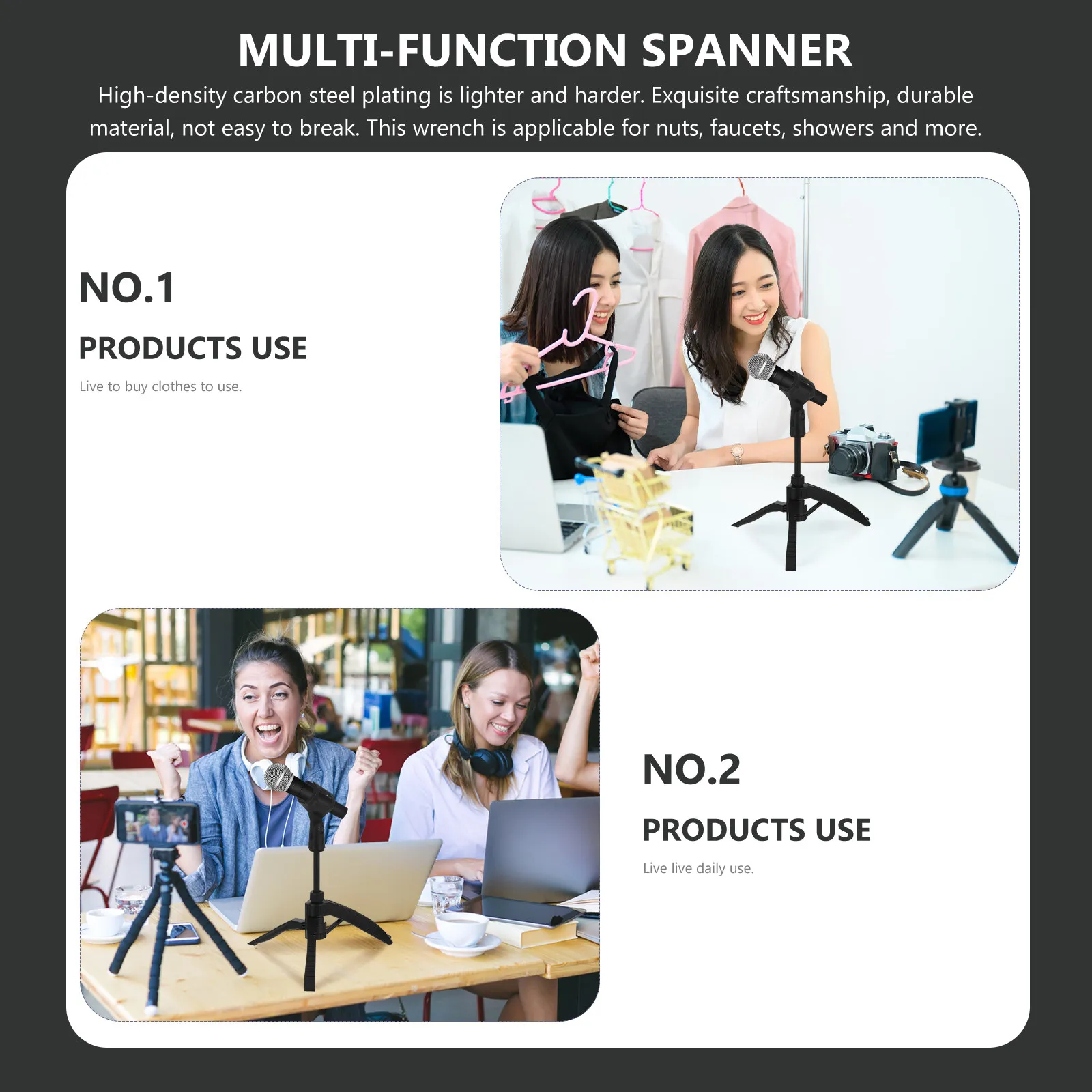 Adjustable Telescopic Table Microphone Stand Detachable Design Stable Mic Mount Non-Slip Bottom for Studio Podcasting Filming