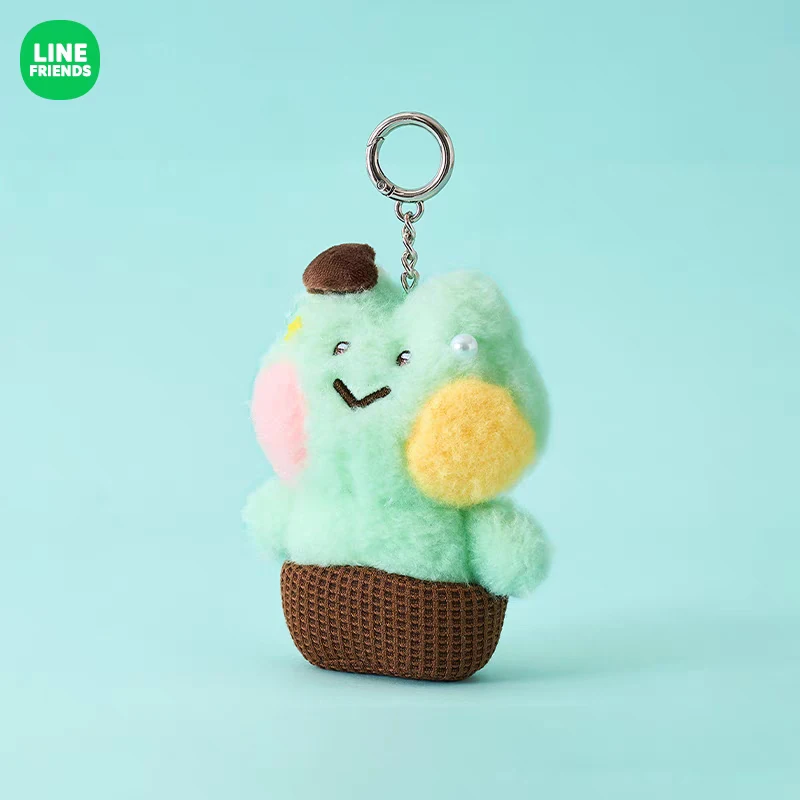 Linefriends-Llavero de muñeco de peluche de la serie Ice Cream Shop, bonito colgante de mochila para decoración Interior, regalos, colección de juguetes
