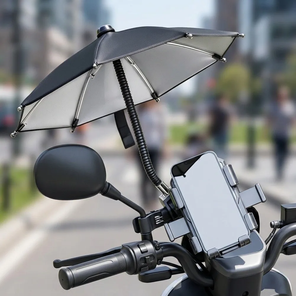 Clip-on Sunshade for Smartphones and Tablets 360 Degree Rotation Compact Travel-Friendly Stainless Steel Frame