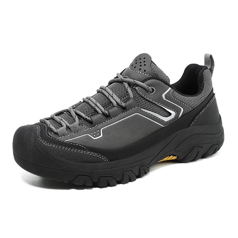 

2025 Fashion Brand Men's Leather Casual Shoes Thick Soled Wear-resistant Oxford Shoes Versatile Men's Workwear Hiking Shoes
