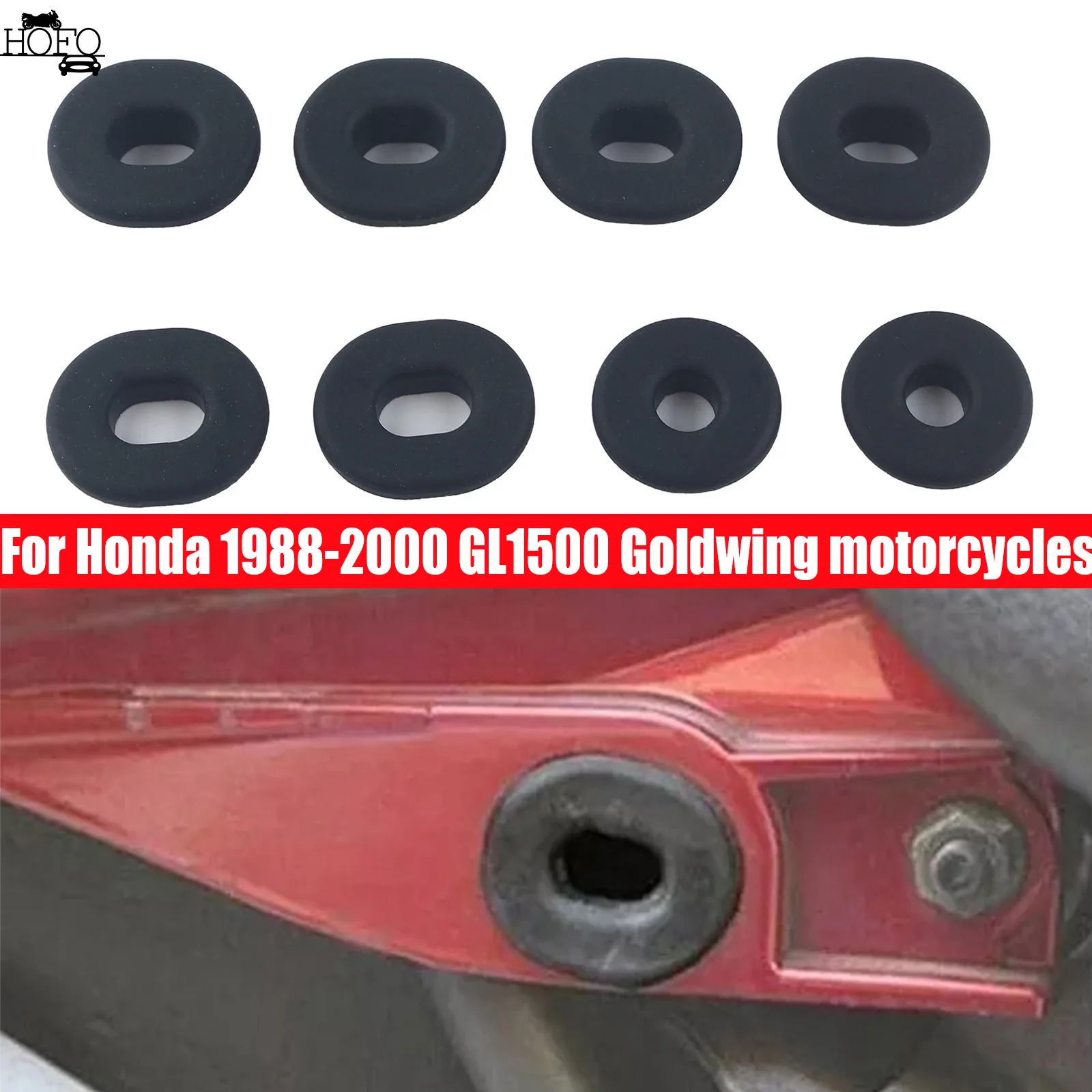 

Black Rubber Side Cover Grommet Set For Honda Goldwing GL1500 GL1500A Aspencade