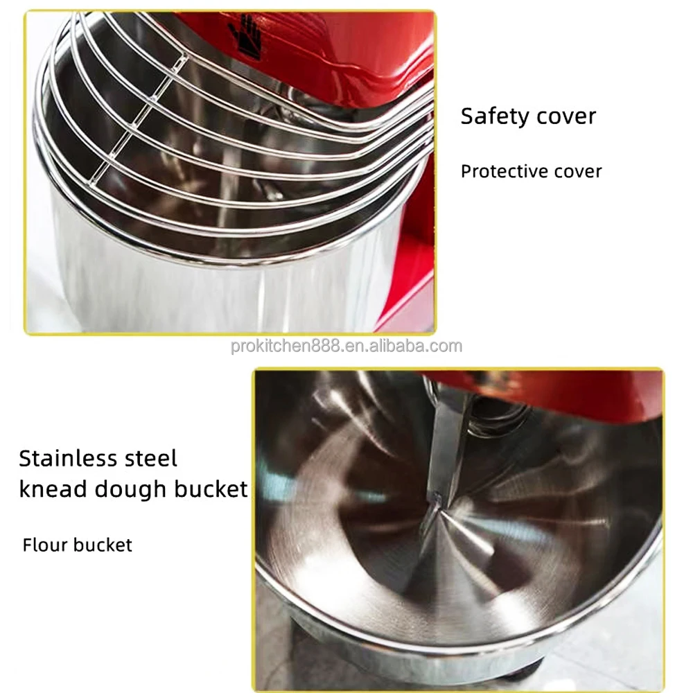 Turbulent Dough Mixer, Professional Spiral Mixer, High-speed Mixing, Removable Mixing Bowl, Safety Protection Device view 3