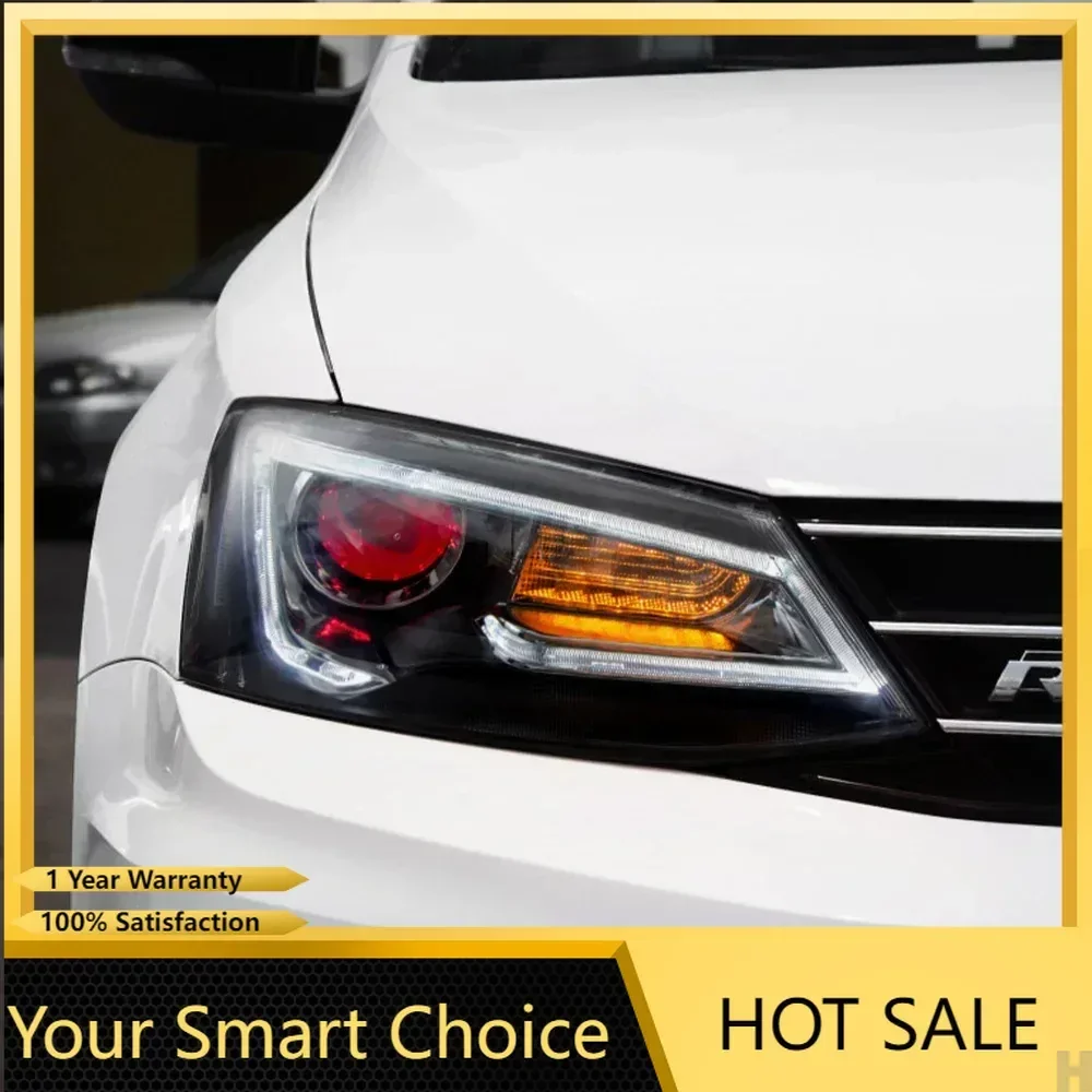 Plug and Play Car Front lamps Assembly For VW Jetta Sagitar 2012-2018 Upgrade A5 Style Headlight LED Projector Lens Accessories