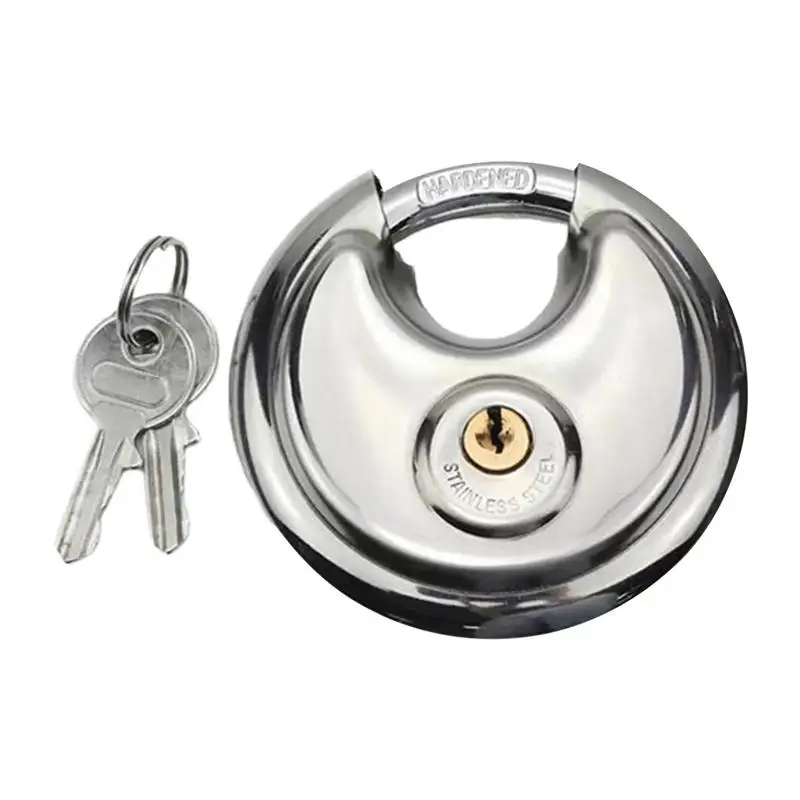 Padlocks Outdoor Use Heavy Duty Storage Unit Disc Lock With Key Stainless Steel Lock And Key Waterproof Rustproof For Sheds Gate