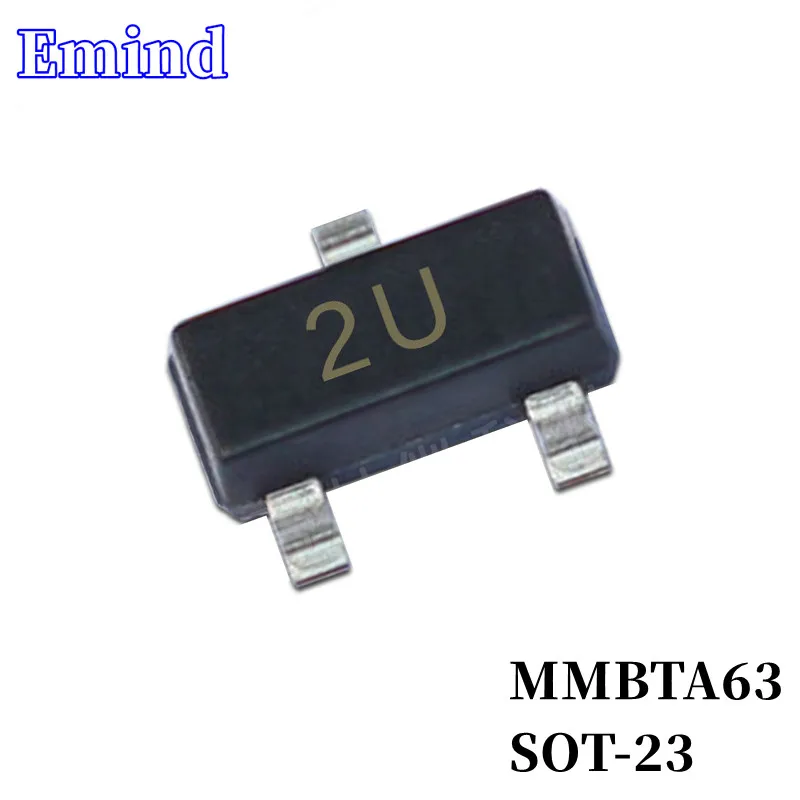 200/500/1000/2000/3000Pcs MMBTA63 SMD Transistor SOT-23 Footprint 2U 30V/500mA PNP Darlington Bipolar Amplifier Transistor