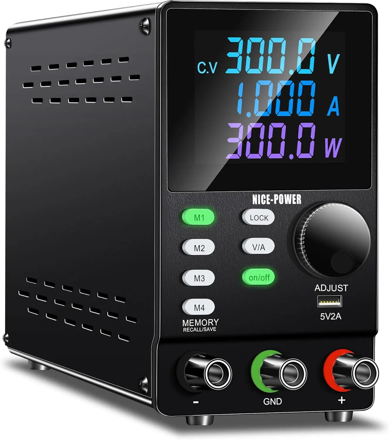 Nice-Power Dc Power Supply Variable, 300V 1A High Voltage Programmable Adjustable Regulated Lab Bench Power Supply With Pc