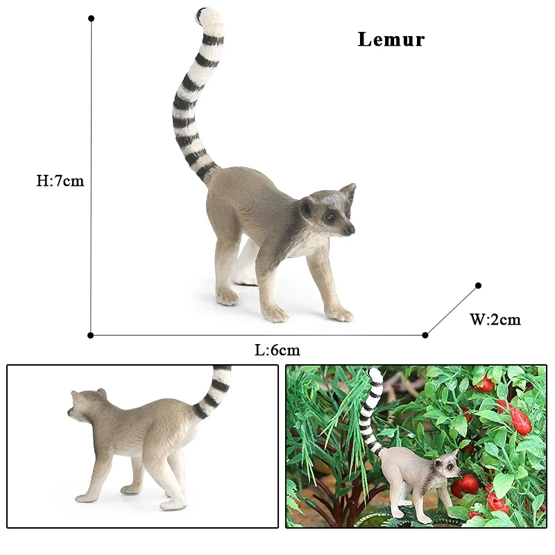 Oenux Simulation Wilde Figuren Weniger Panda Waschbär Lemur Modell Action-figuren Wald Tiere Hause Bildung Kinder Spielzeug Geschenk – Detail 9