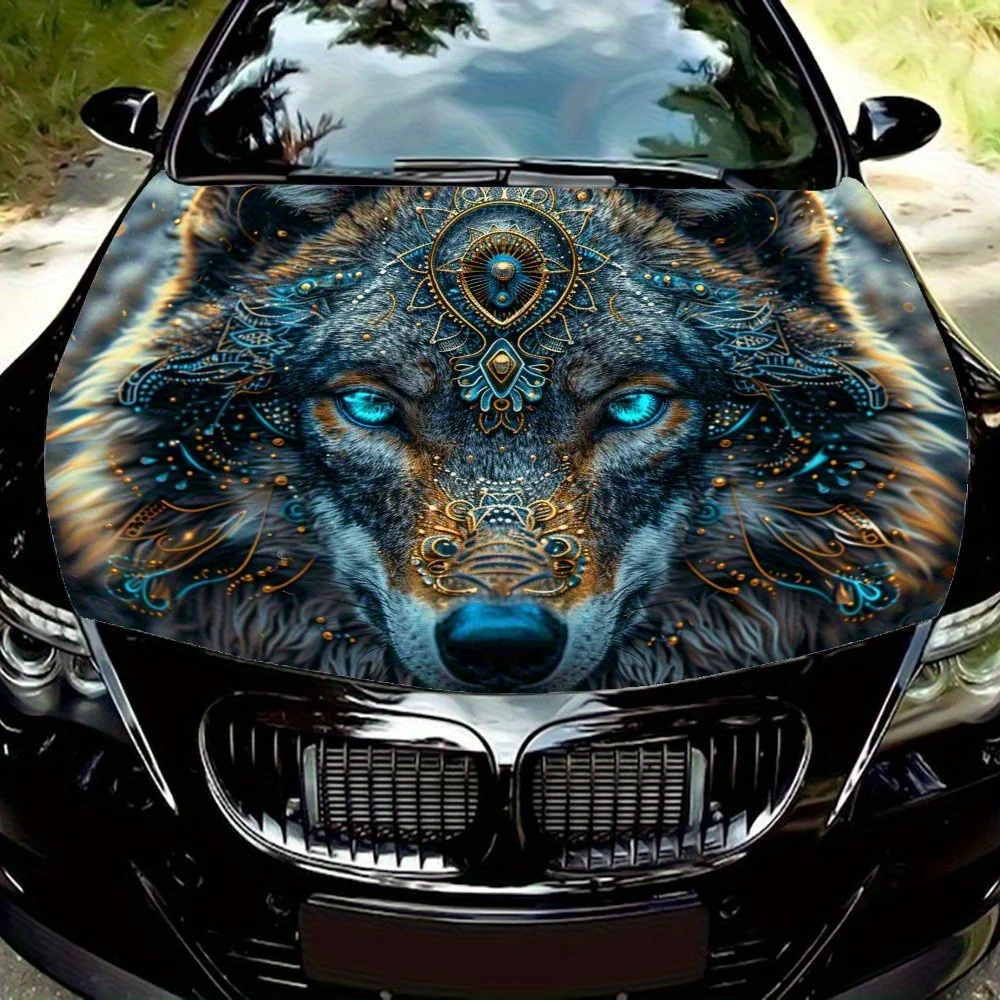 

The Mysterious Wolf King Car Hood Decal Sticker - Splash-Resistant PVC Vinyl Wrap, Easy Removal No Residue, Fit For Most Vehicle