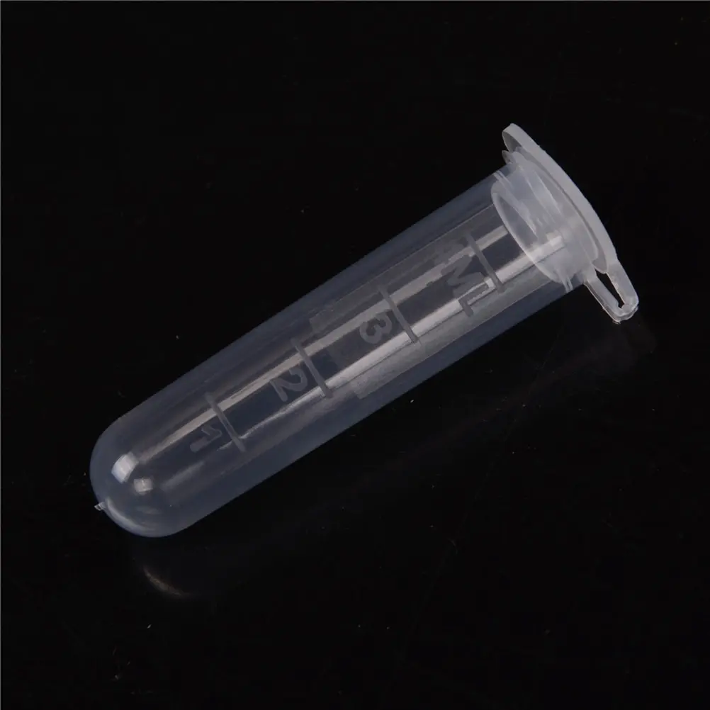 30PCS 5ML Laboratório Suprimentos Amostra Transparente Micro Plastic Centrifuge Tube Test Tube Clip Laboratório Recipiente Tampa