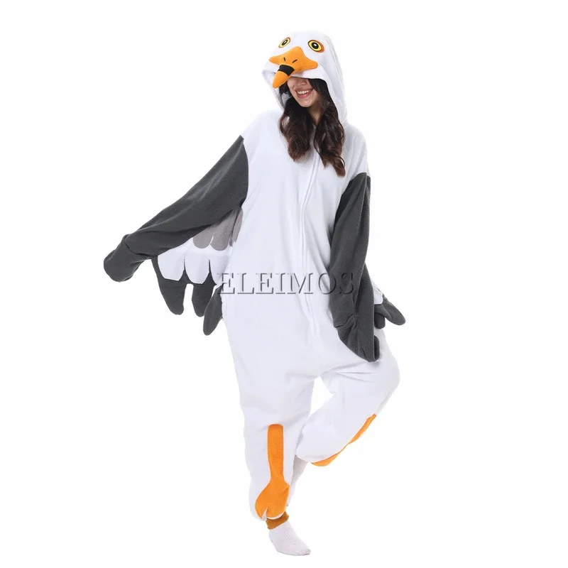 ELEIMOS-mono de Halloween de gaviota para mujeres y hombres, pijamas Kigurumis de animales para adultos, pijama de dibujos animados, ropa de casa, disfraz de Cosplay