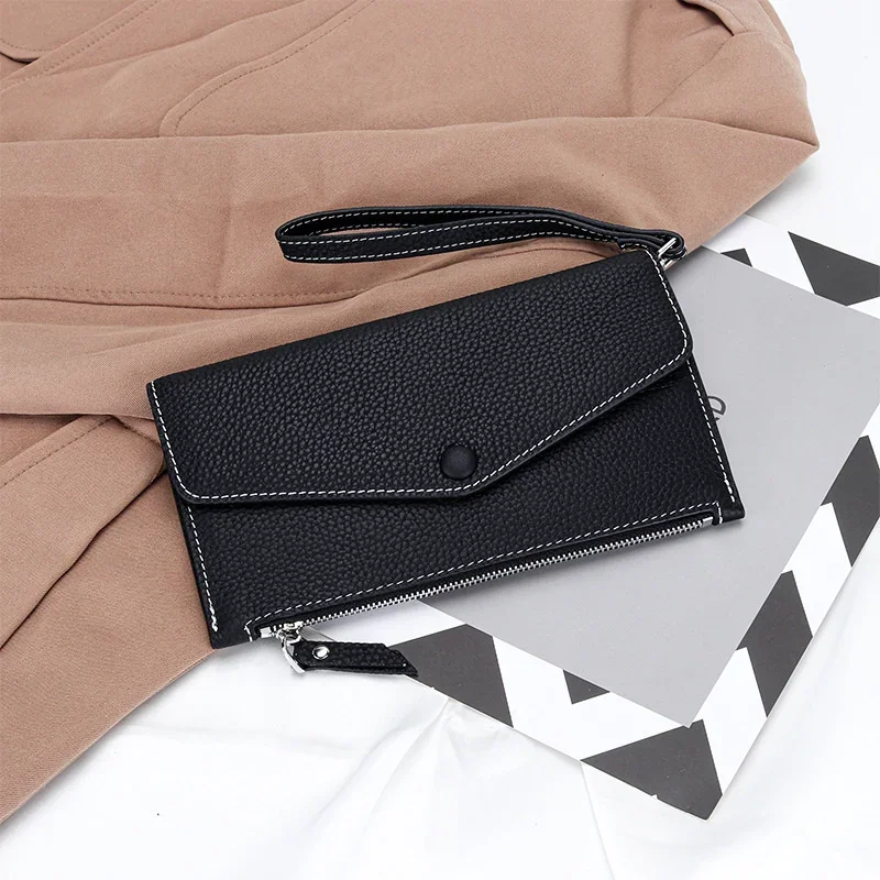 2023 NEW Woman Wallet Fashion Purses Female Envelope Wallet Genuine Leather Women's Wallets Long Ladies Wallet Clutch Money Bag