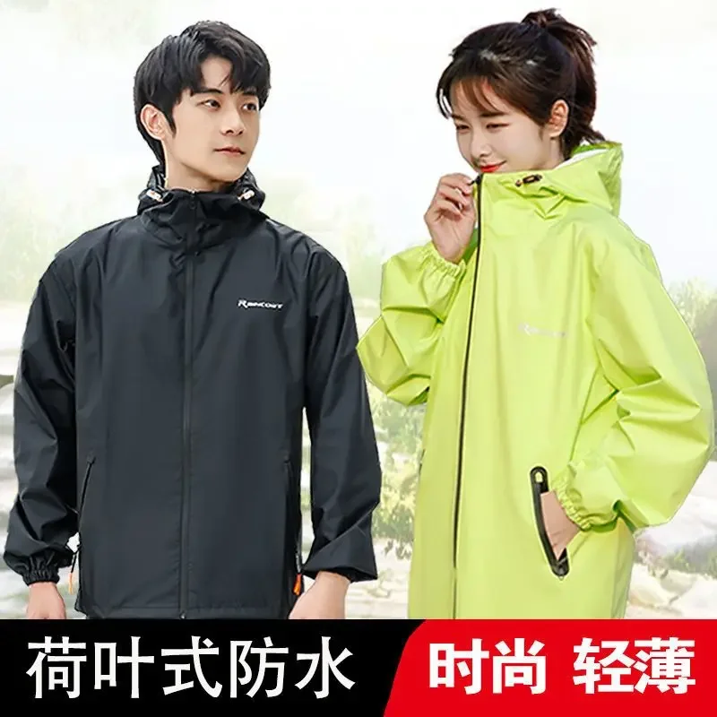 Ultra Thin Raincoat Suit Waterproof Men\'s and Women\'s Motorcycle Rain Jacket Pant Suit Outdoor Hiking Raincoat Travel Rainwear