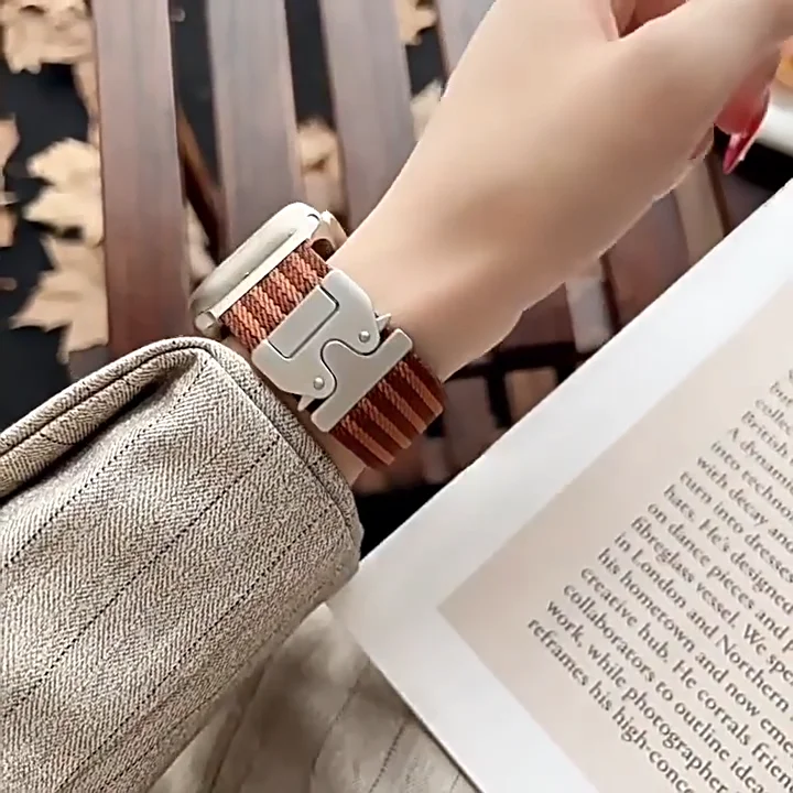 สายรัดนาฬิกาแบบพาราชูทสำหรับ Apple Watch Ultra ขนาด 40 มม. 44 มม. 46 มม. 42 มม. 49 มม. 45 มม. สายไนลอนสำหรับ IWatch Series 11 10 9 8 7 6 5 4 SE