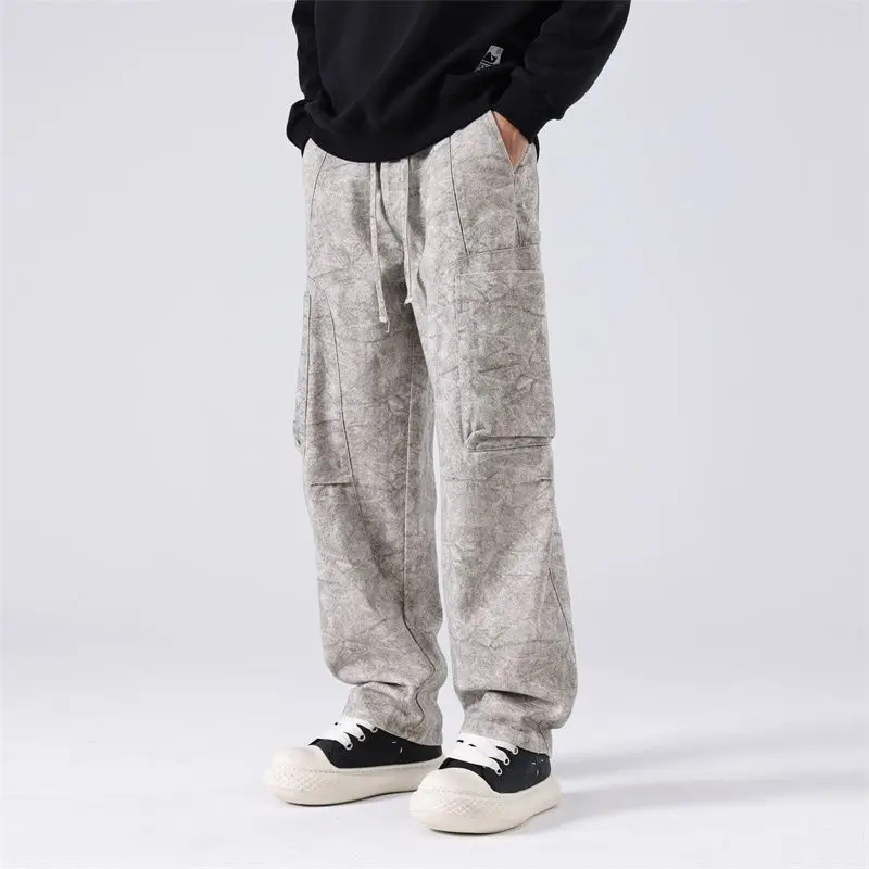 

Pure Cotton Washed Dirty Blade Workwear Men's Pants, Stylish and Comfortable for All Occasions