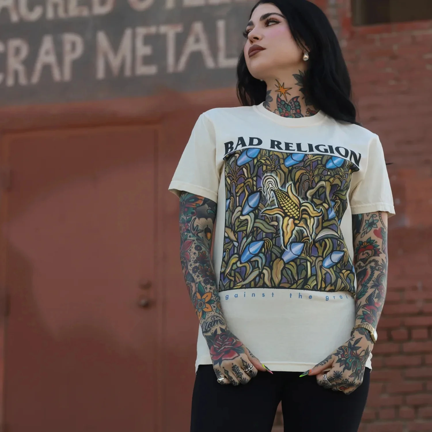 Camiseta de manga corta de algodón con gráfico de Bad Religion para hombre y mujer, camiseta de verano unisex de marca de moda, camiseta informal de lujo vintage retro para uso diario