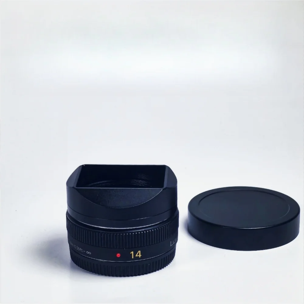 

For Lumix G 14mm f2.5 ASPH 14F2.5 Camera Lens Hood Metal Screw-in Lens Hood Lens Cap Replaces Photography Accessories