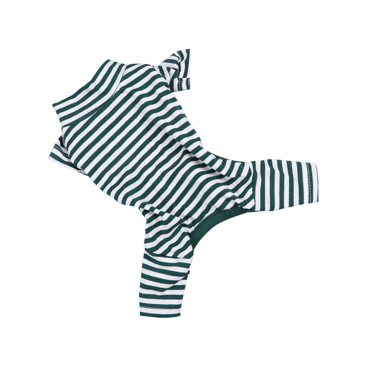 

Xs Size Green Cotton Stripe Dog Jumpsuit Pet Costume Adorable Stylish Comfortable Practical Outdoor Use Special Events Photo