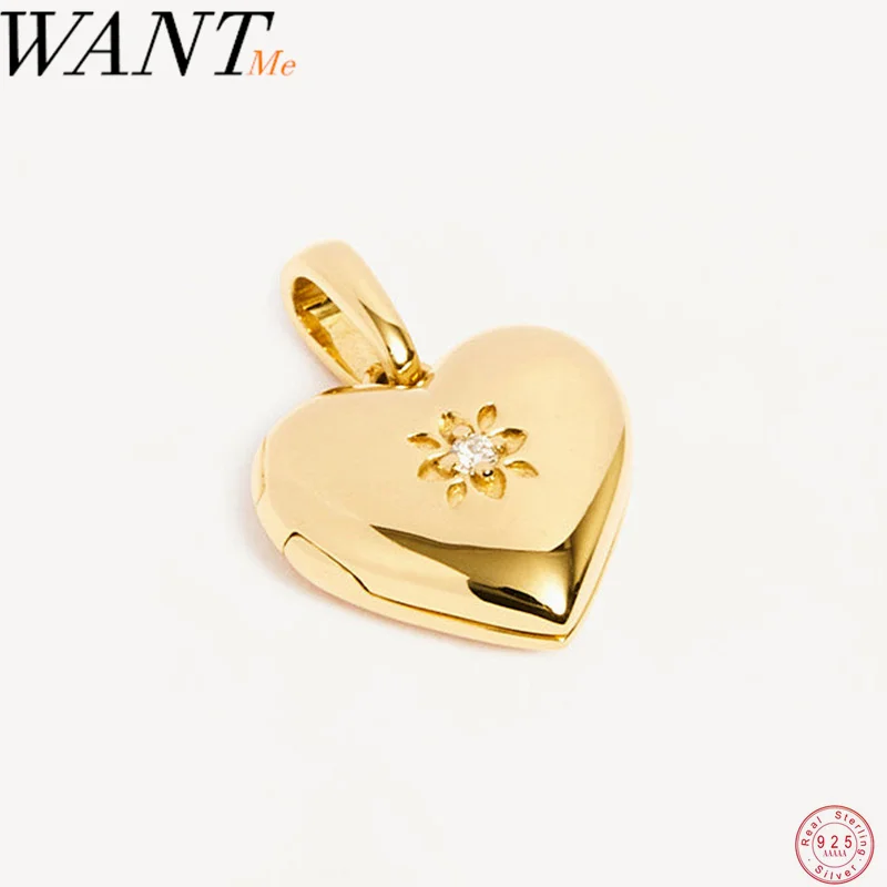 

WANTME стерлингового серебра 925 пробы, элегантная милая любовь в форме сердца, сделай сам, фотомедальон, подвеска для женщин, модный уникальный дизайн, подвески, ювелирные изделия