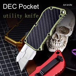 EDC Pocket Knives Blue SK5 Blade Carbon Fiber Handle Knife Utility Tool OTF Home Camping Cutting Paper Demolition Express Knifes