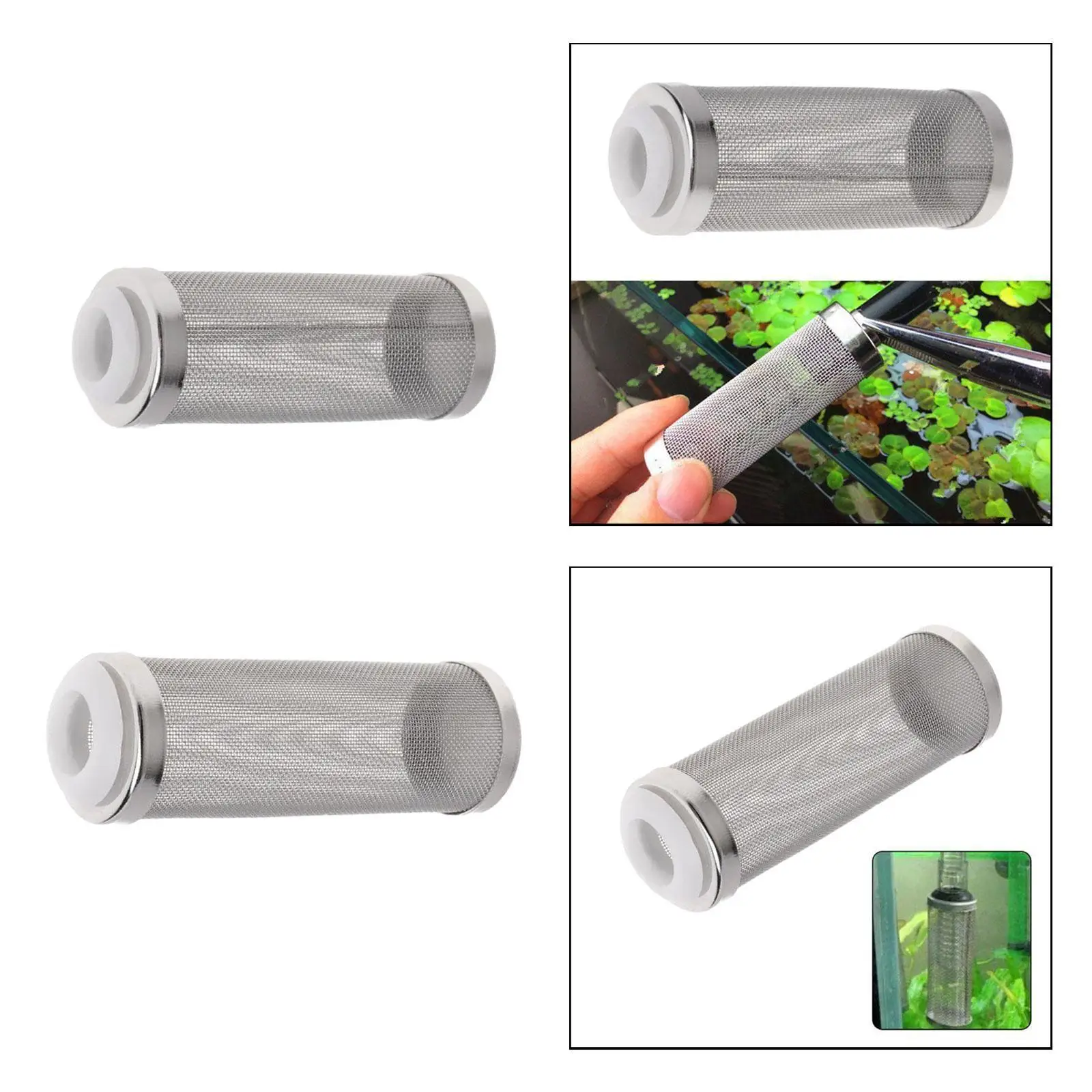 Aquarium Inflow Inlet Mesh Stainless Steel Strainer Fish Tank Guard Cover for Outdoor Filtration Systems