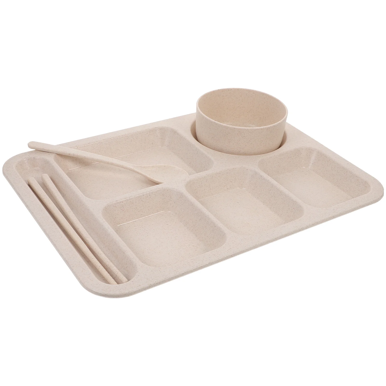 1 مجموعة صينية عشاء الوجبات السريعة مجموعة وعاء قش القمح الإبداعي أطباق مقاومة للكسر مع أدوات المائدة آمنة للاستخدام في غسالة الأطباق #6