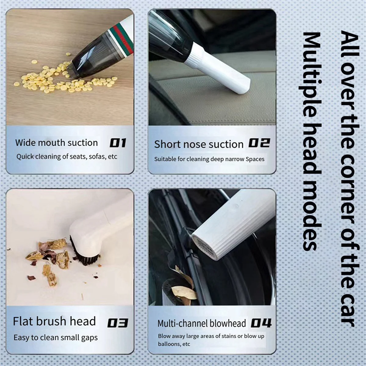 Ручной пылесос беспроводной перезаряжаемый мини-пылесос для домашней и автомобильной уборки (черный)