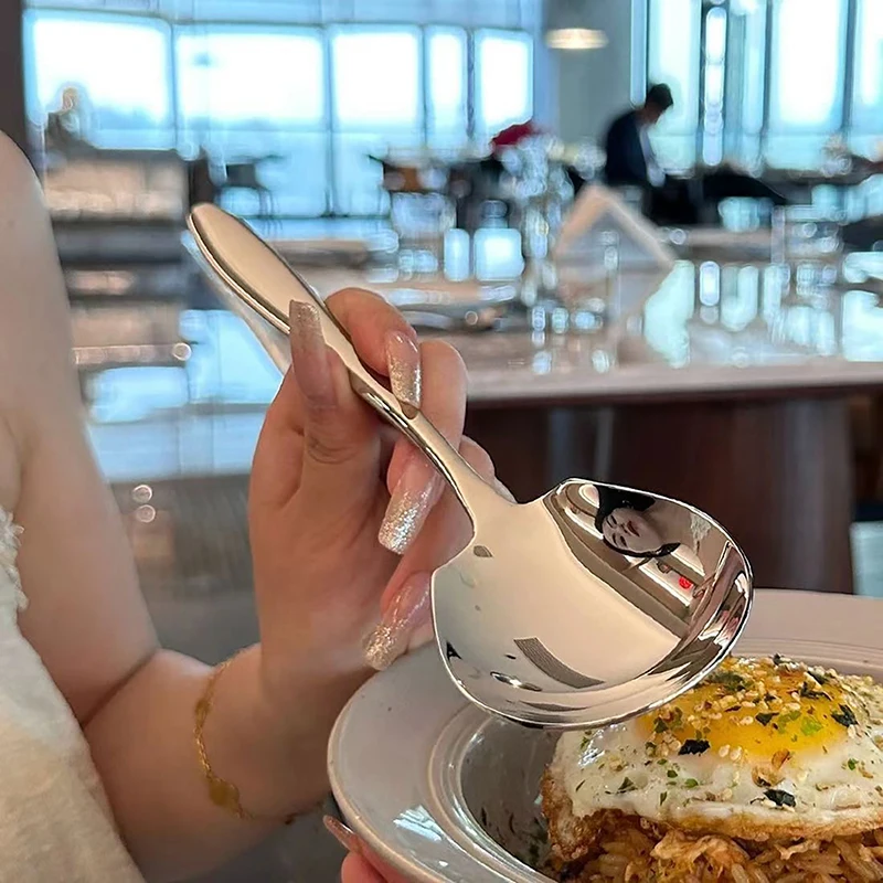 

Для кухонных аксессуаров, гаджеты, круглая ложка из нержавеющей стали с большой головкой, сетка, красный, золотой ужин, длинная ручка, десертные ложки для перемешивания