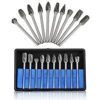 10pcs/set Mini Tungsten Carbide Burr 6mm Shank Hard Alloy Grinding Head Industrial Grade Rotary File Woodworking