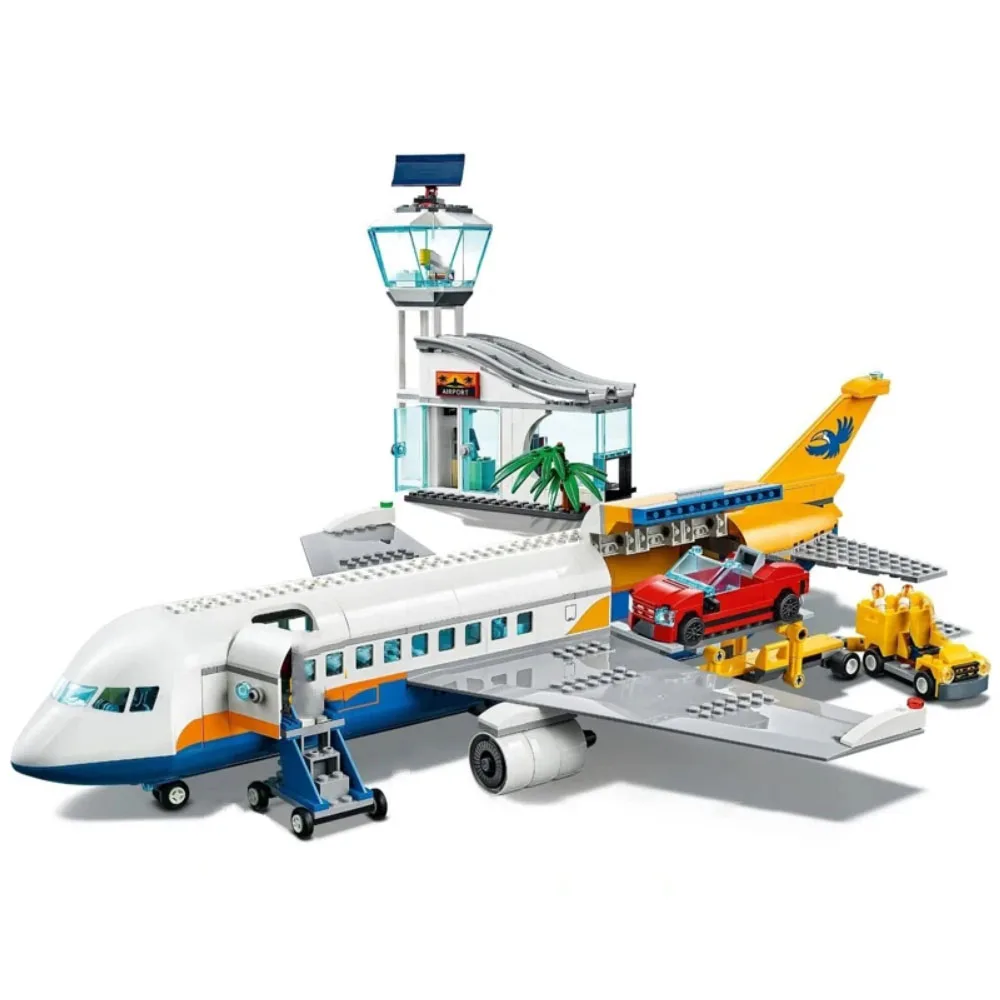 City Aviation Passenger Aeroplane 60262 Building Blocks DIY Passenger Airport Airbus Airplane Assemble Bricks Toy Gift