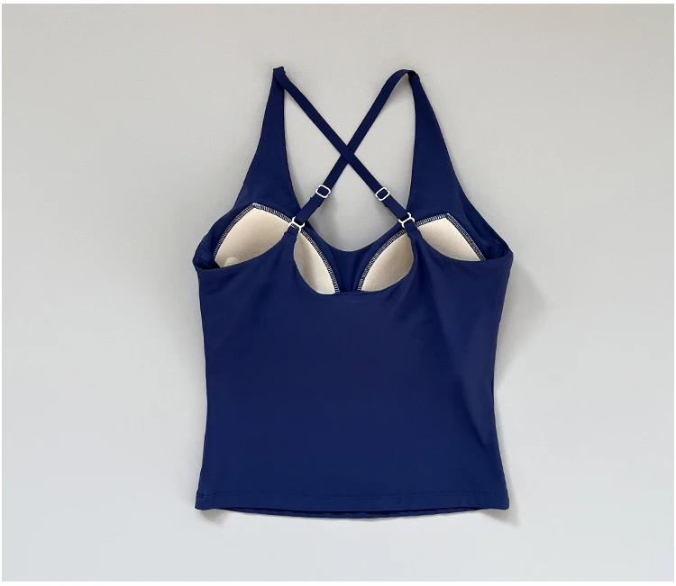 Neuer schmal geschnittener Schultergurt, hängender Nackengurt, schöner Rücken-Sporttop, Damen-Einteiler-Fixier-Yoga-Top, Fitness-BH – Detail 17