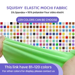 Color 81~120 Stretch Mochi Minky Fabric Hopen 1mm Pile 95% Polyester 5% Spandex Stretch 4 Side Plush Fabric For Diy Sewing Toy