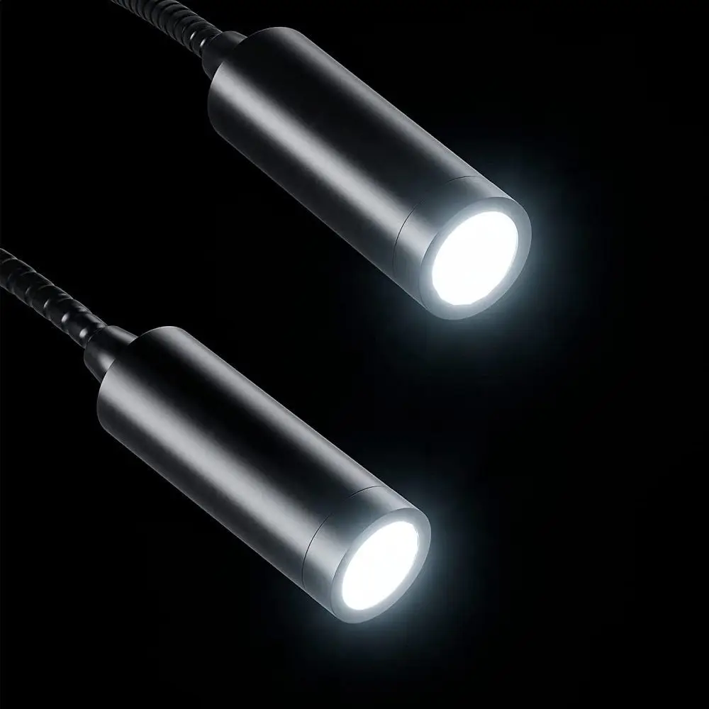 Aluminum Gooseneck Microscope Light Adjustable Brightness Flexible Microscope Auxiliary Light Multiple Lighting Modes Clip On