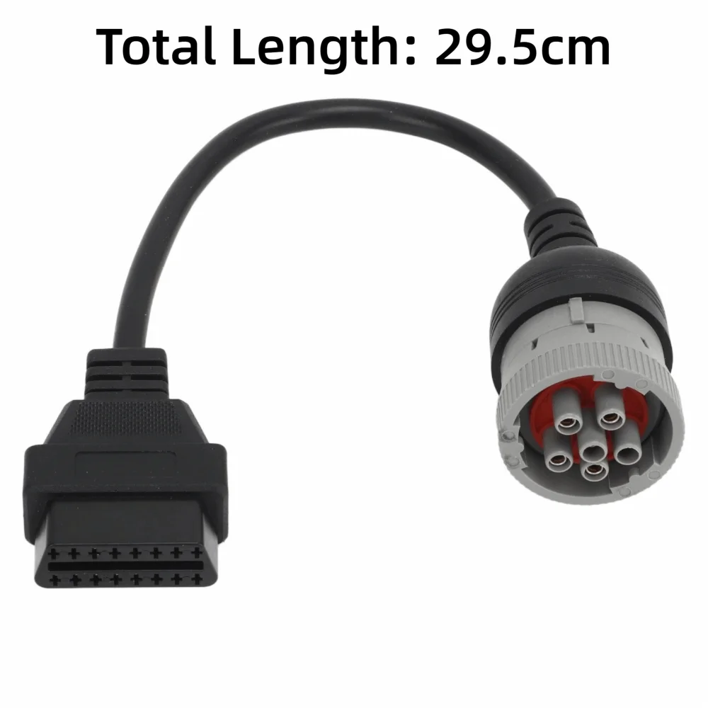 6 Pin to 16 Pin OBD2 Diagnostic Adapter Cable OBD1 to OBD2 Protocol Compatible Truck Diagnostic Scanner Cable Adapter Universal