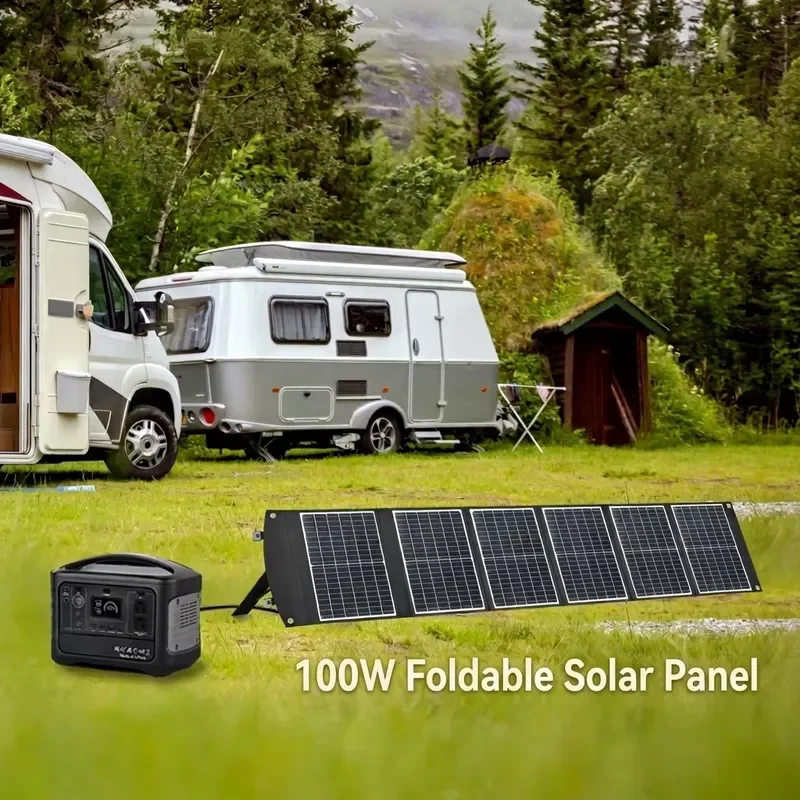 Lightweight 100W Foldable Solar Panel Blanket Origami Design Waterproof Portable Solar Mat for Camping Hiking Outdoor Travel