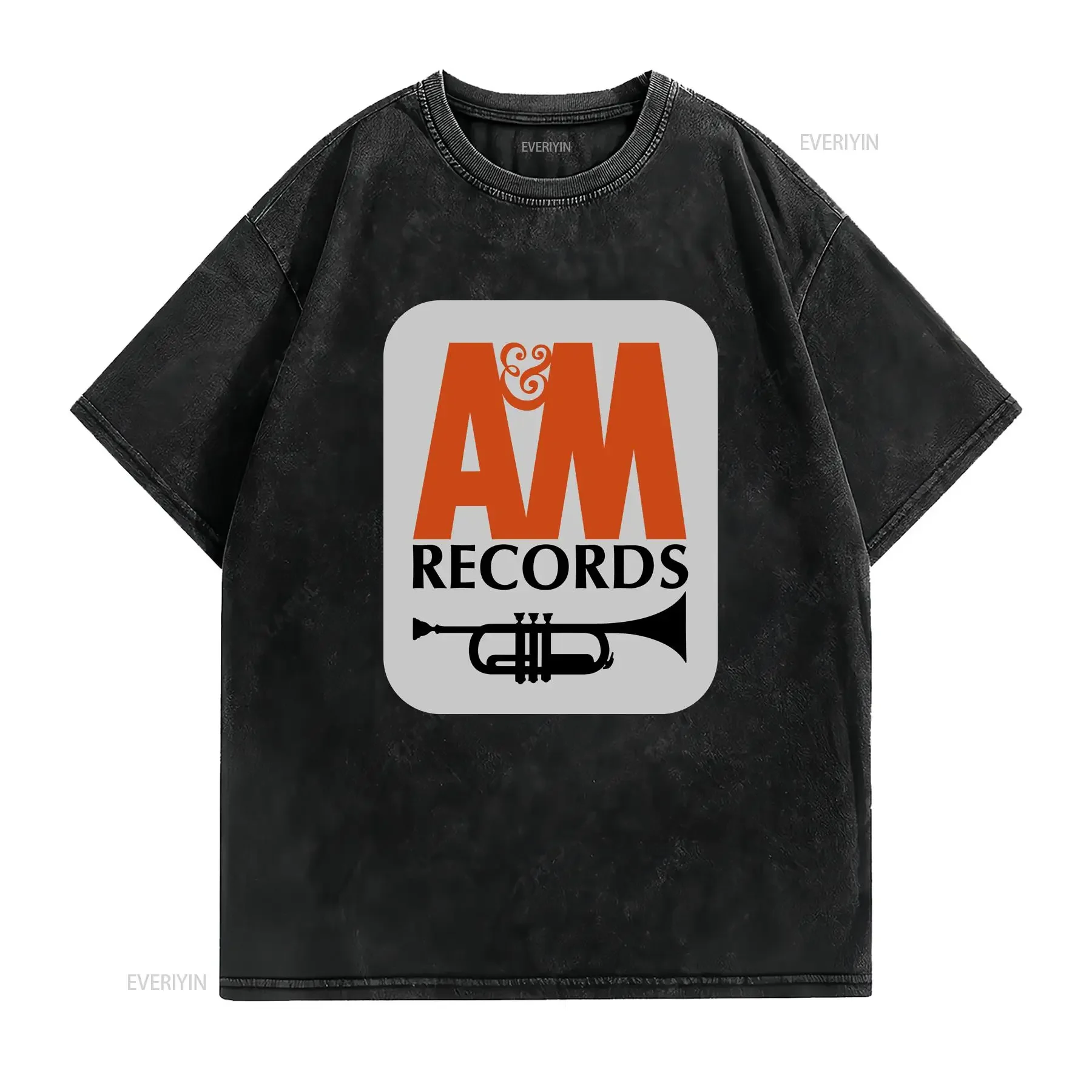 A M Records T Shirt Herb Alpert Vintage Pop Music defunct record label vintage Washed homme Casual Breathable Soft