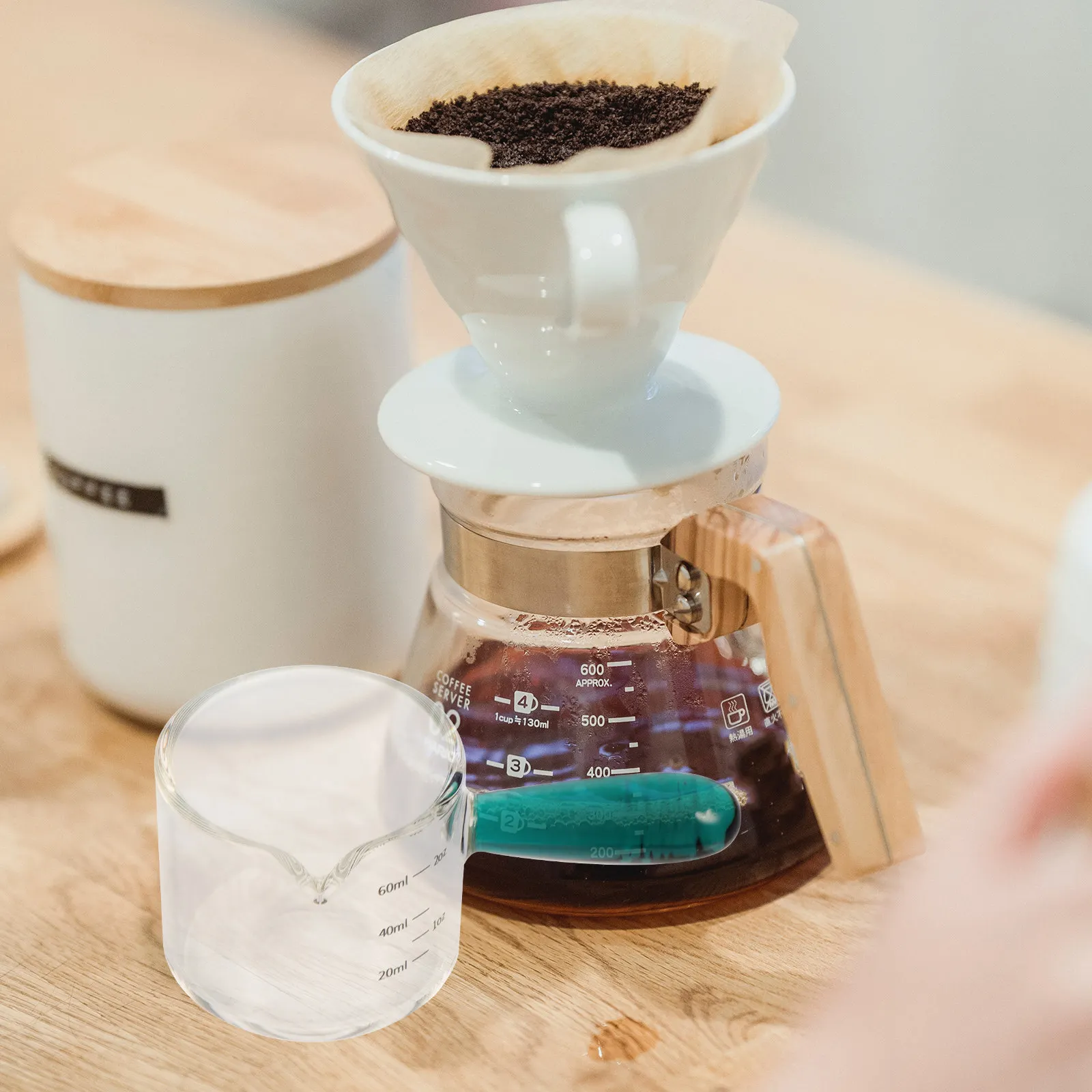 Household Coffee Glass Scale Design Clear Espresso Measuring Cup Pointed Milk Glass Multi Function Coffee Beverage Cup