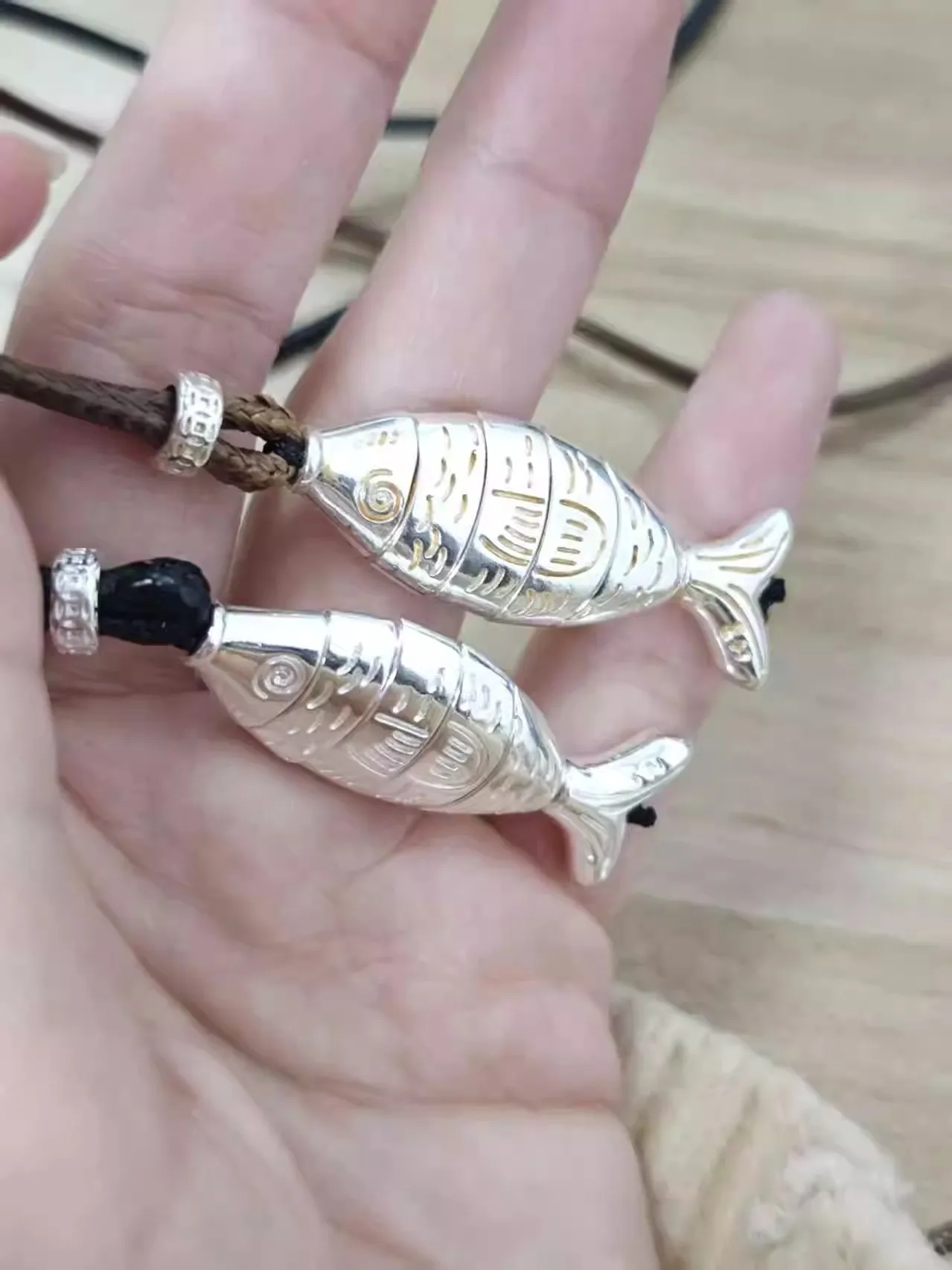 Men's Boho Leather Necklace with Fish Pendant