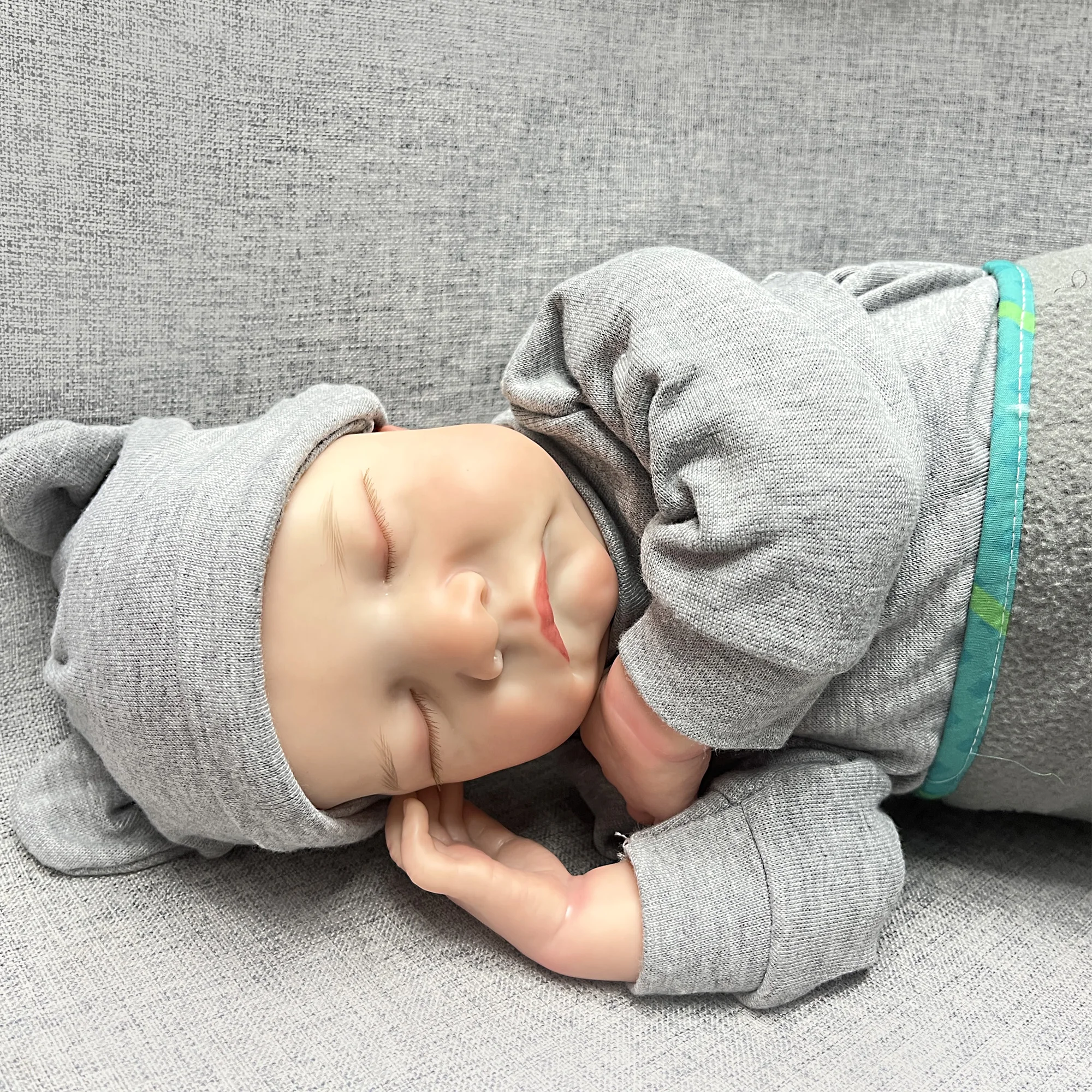 1 peça 16 Polegada levi bebe menino boneca reborn-cabelo pintado à mão dormindo bebê recém-nascido boneca brinquedo para colecionadores e crianças