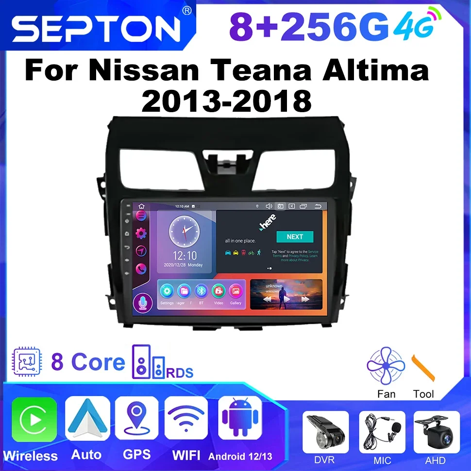 

SEPTON Android 13 Car Radio for Nissan Teana Altima 2013-2018 Multimedia Player Car Navigatio GPS CarPlay 4G Net Head Unit 2 Din