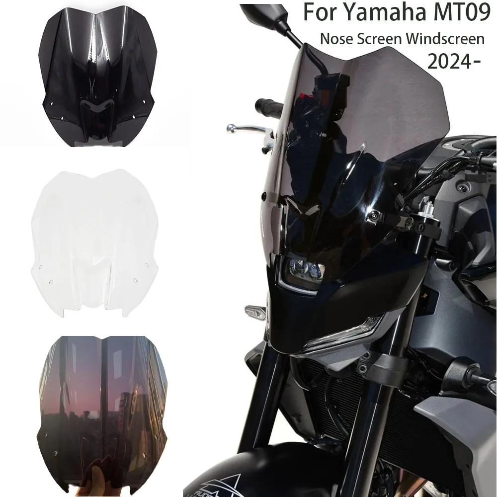 

НОВОЕ стекло для YAMAHA MT 09 MT09, переднее ветровое стекло мотоцикла 2024 MT-09, носовой экран, ветровое стекло MT 09, расширенное ветровое стекло